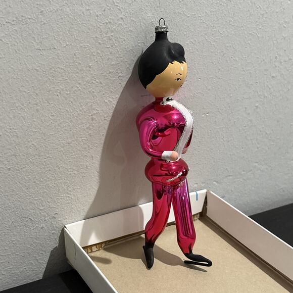 VTG 60s Soffieria De Carlini Hand Blown Glass Male Skater Christmas 6.5”Ornament - Picture 2 of 9